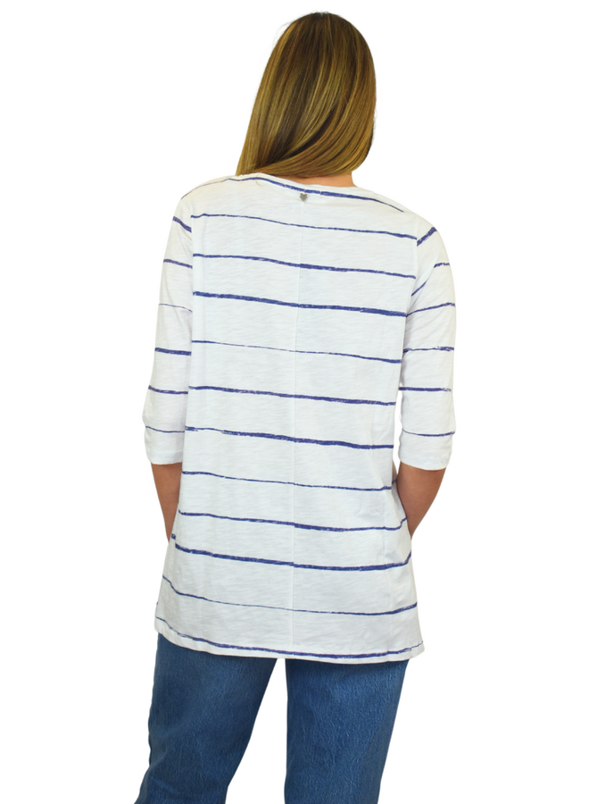 Renuar Knit Top In Blue Jean