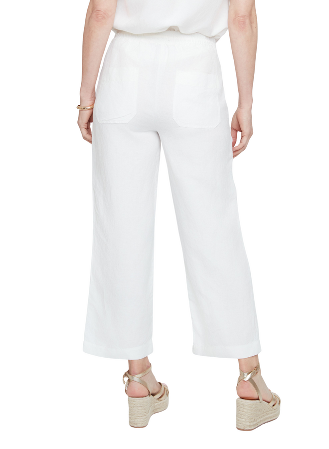 Renuar Linen Crop Pant in Creme