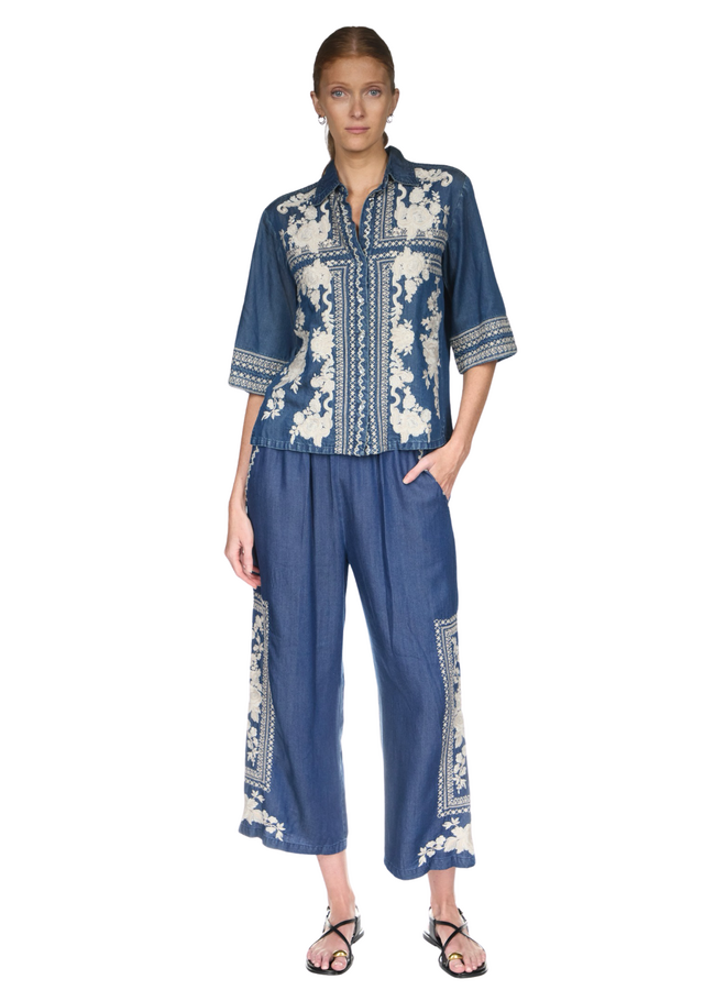 Johnny Was Randal Short Kimono Sleeve Shirt