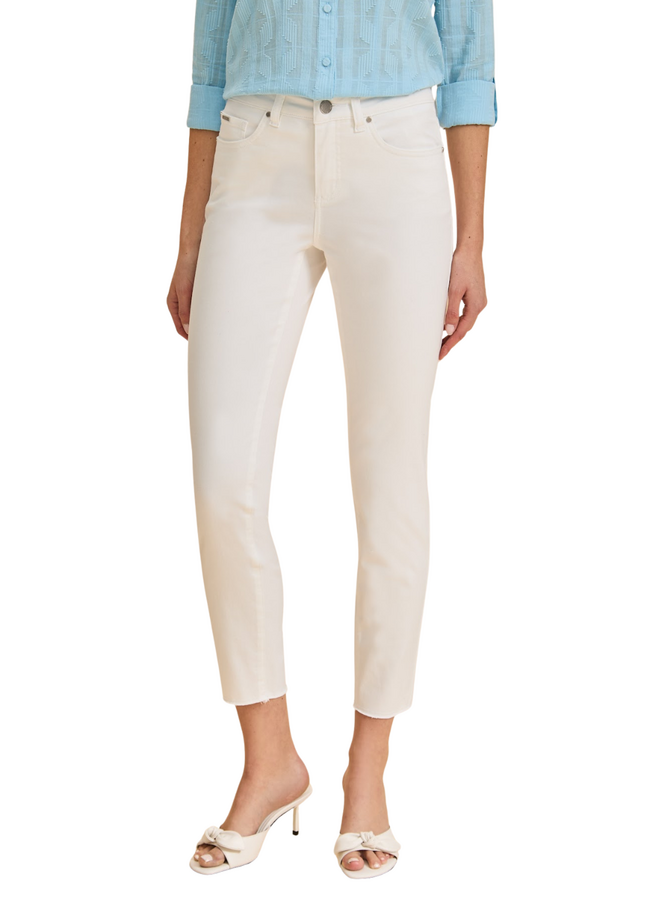 French Dressing Fringed Lux Olivia Slim Jeans in White