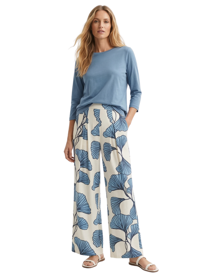 Noen Ginkgo Leaf Trousers in Blue