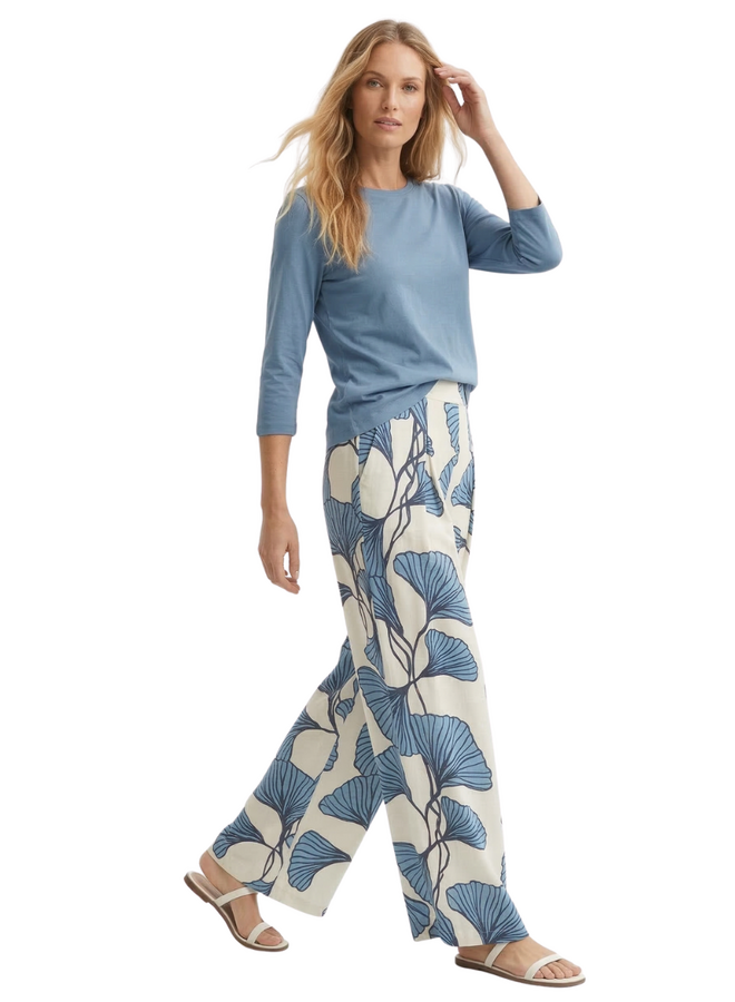 Noen Ginkgo Leaf Trousers in Blue