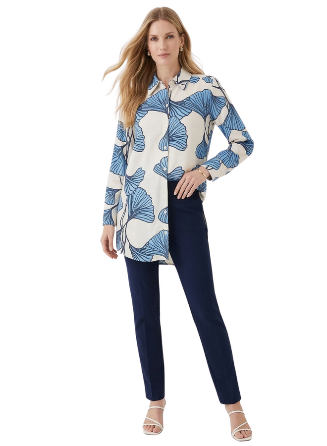 Noen Ginkgo Leaf Shirt in Blue