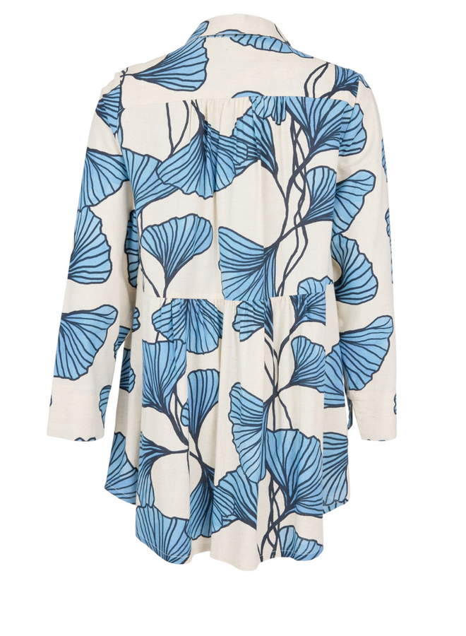 Noen Ginkgo Leaf Shirt in Blue