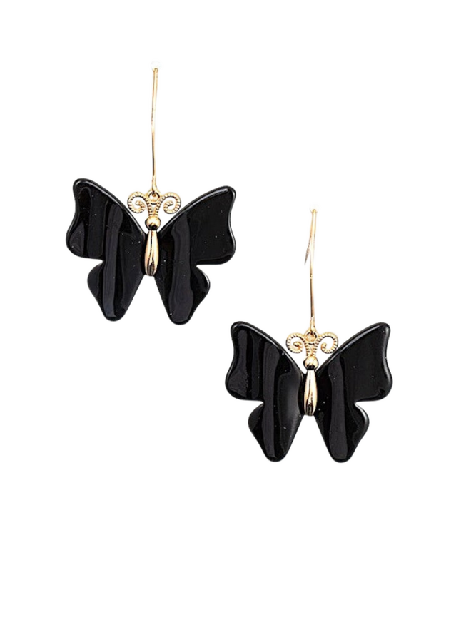 Black Butterfly Earrings