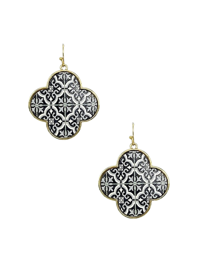 Clover Shape Mosiac Earrings