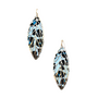 Animal Print Leaf Earrings In Blue
