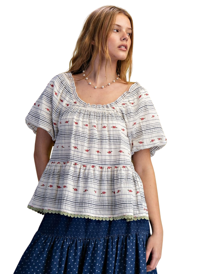 Peasant Embroidered Top