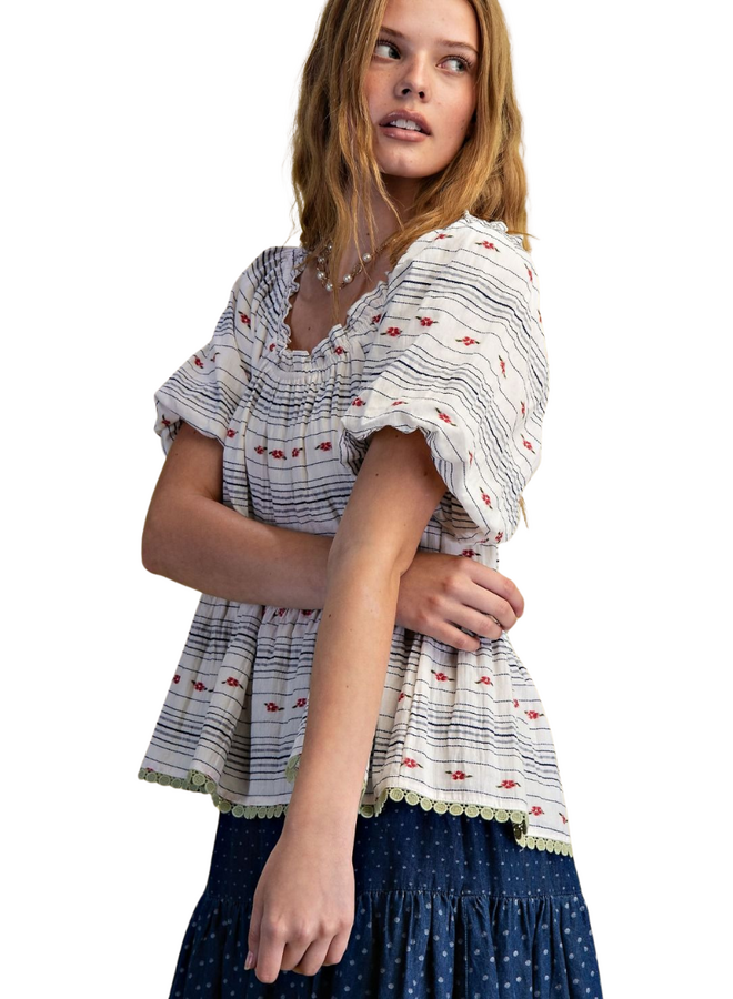 Peasant Embroidered Top