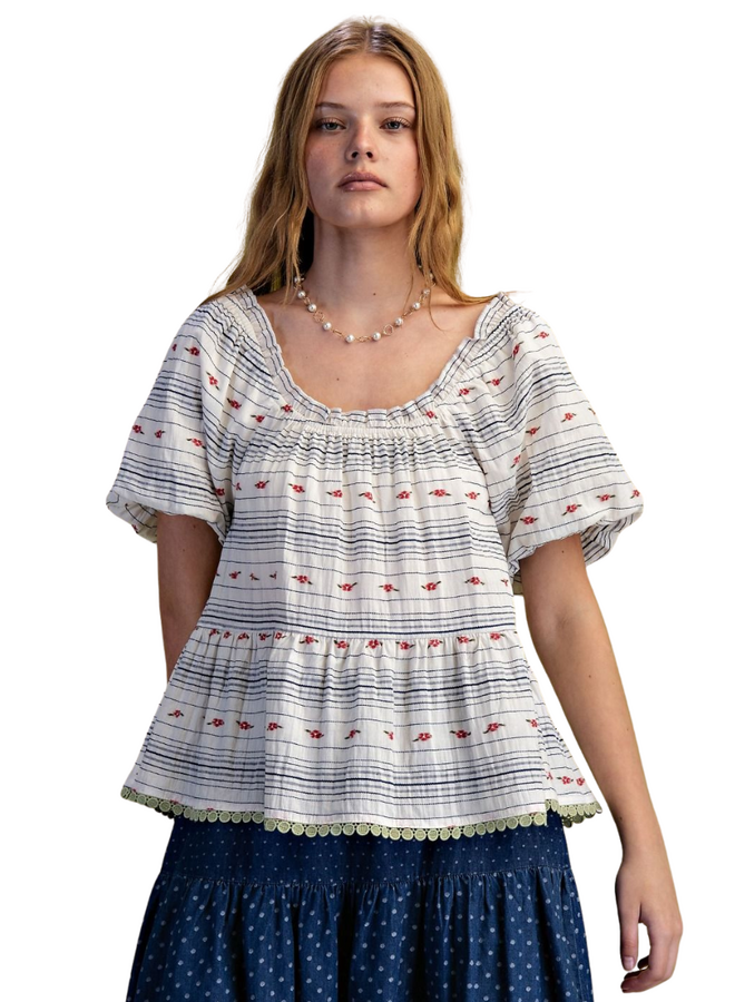 Peasant Embroidered Top