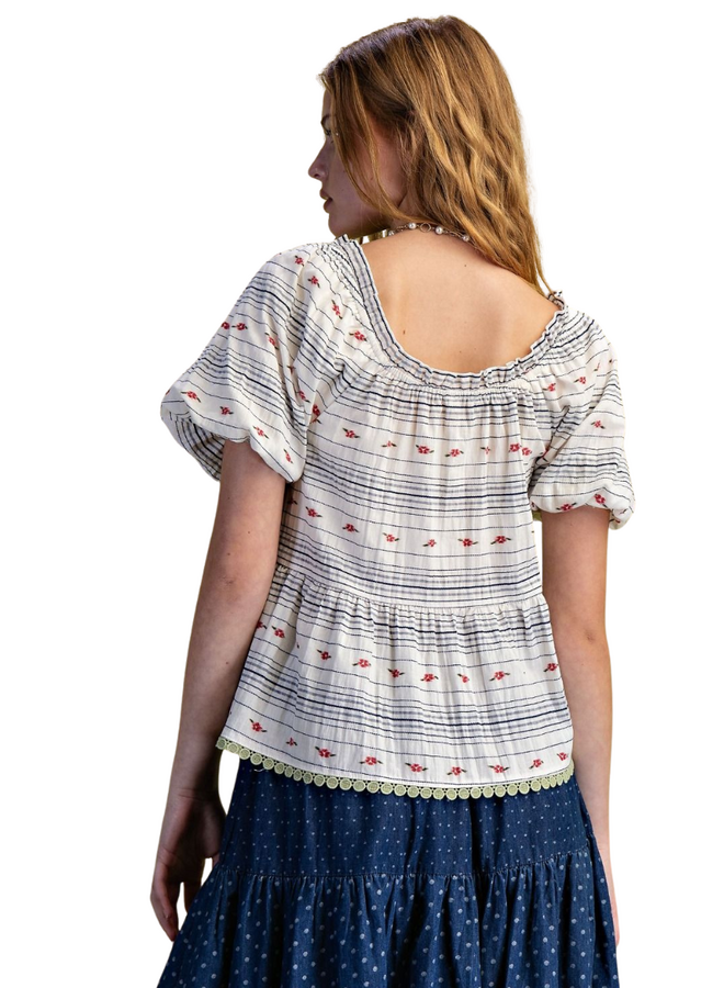 Peasant Embroidered Top