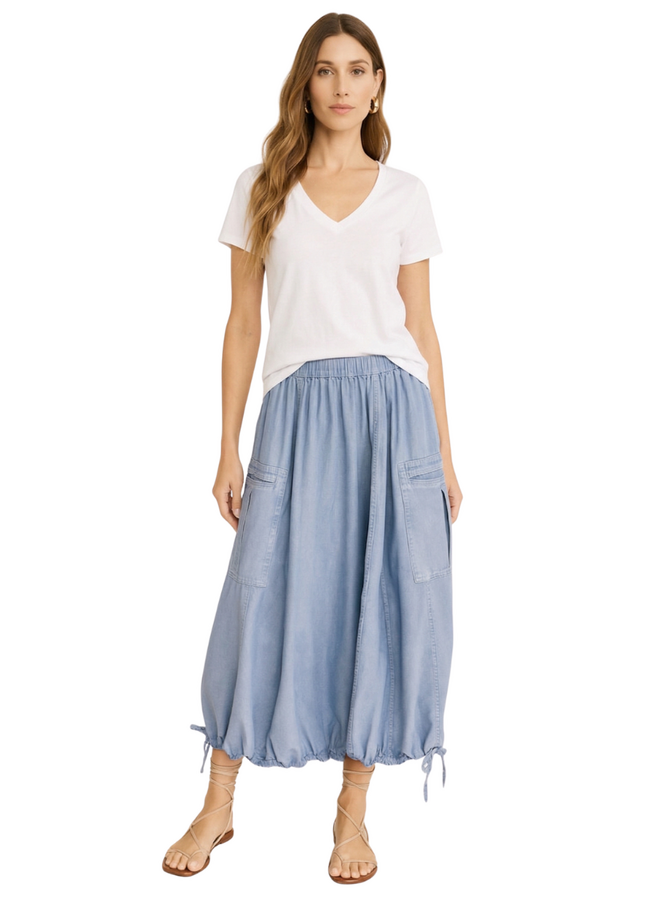 Twill Cargo Maxi Skirt