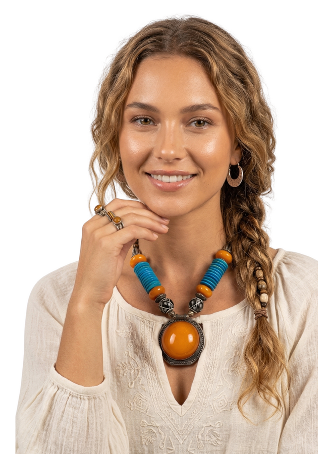 Amber & Turquoise Necklace