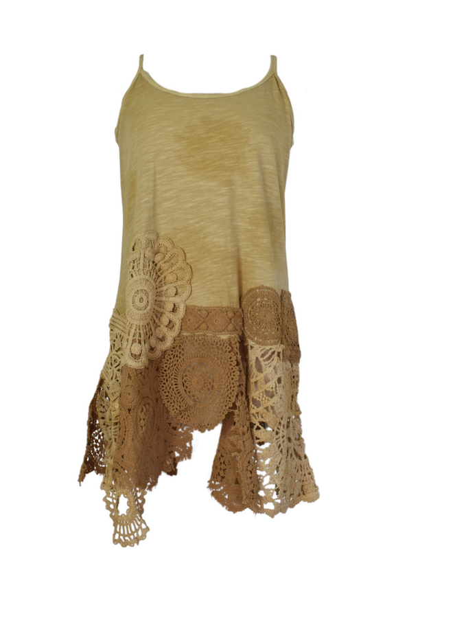 Jaded Gypsy Squared Away Tank in Oatmeal