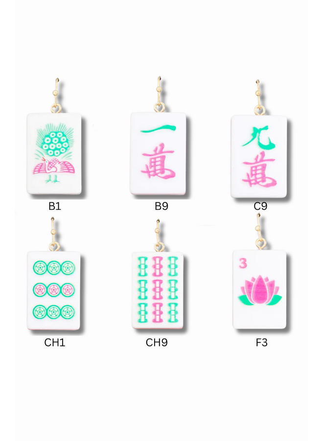 Mahjong Tile Earrings