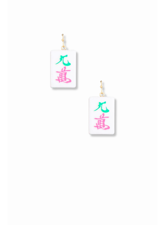 Mahjong Tile Earrings