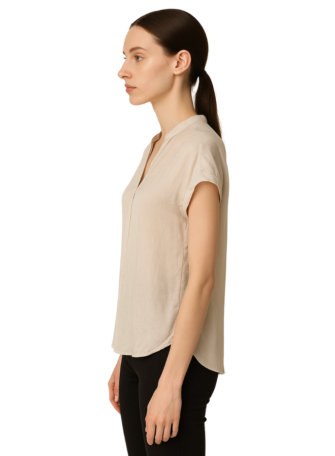 Renuar Animal Jacquard Top in Oyster