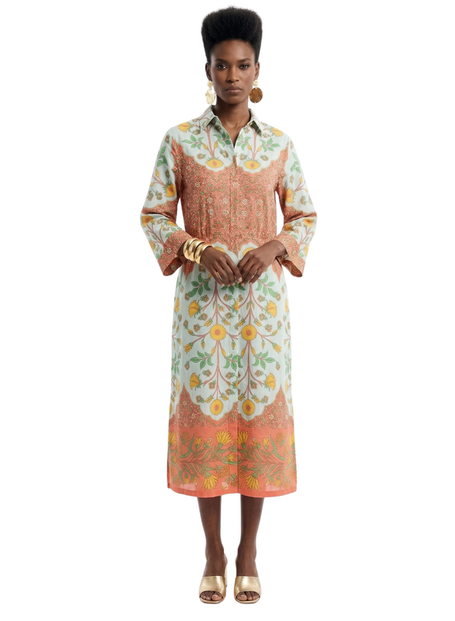 Uncle Frank Bordered Shirt Dress