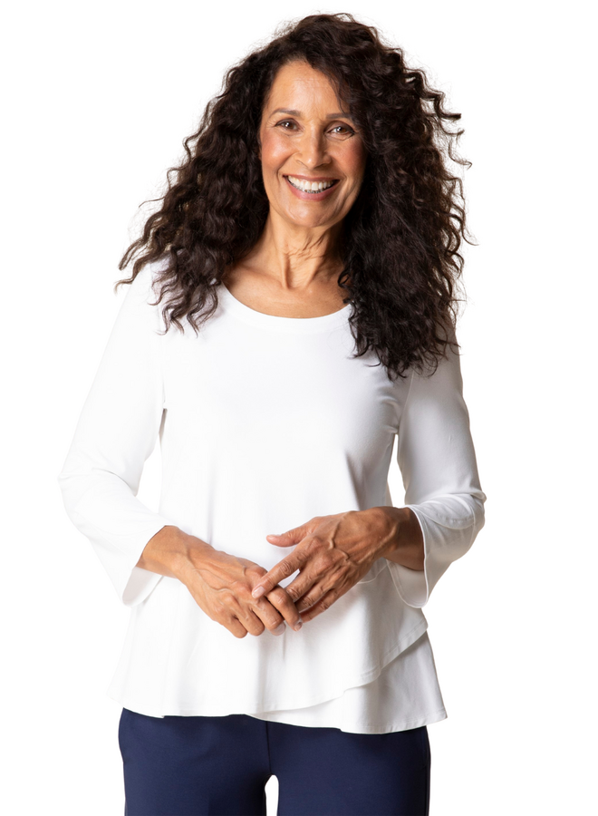 Habitat Layered Wrap Top in White