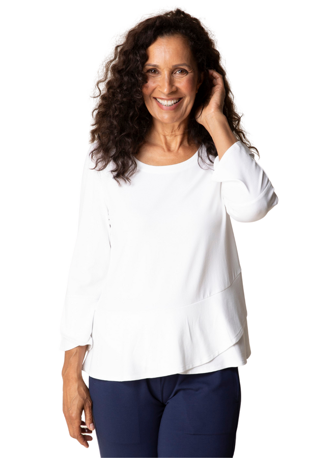 Habitat Layered Wrap Top in White