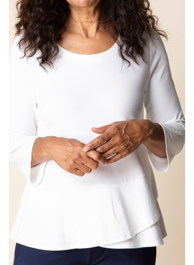 Habitat Layered Wrap Top in White