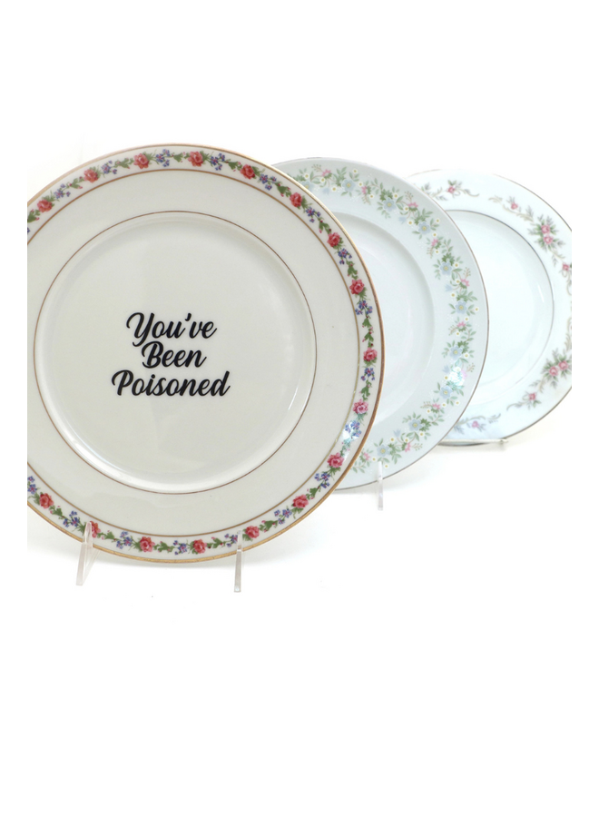 "You've Been Poissoned Vintage Upcycled Plates
