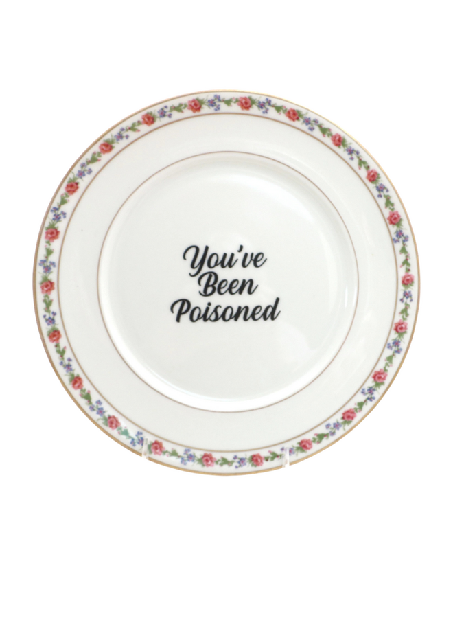 "You've Been Poissoned Vintage Upcycled Plates