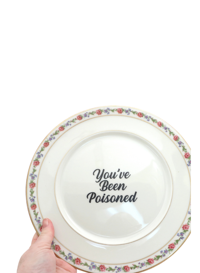 "You've Been Poissoned Vintage Upcycled Plates