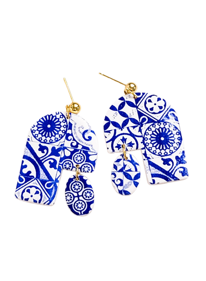 Viola Portuguese Tile Style Earrings