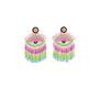 Pink Lazy Evil Eye Earrings