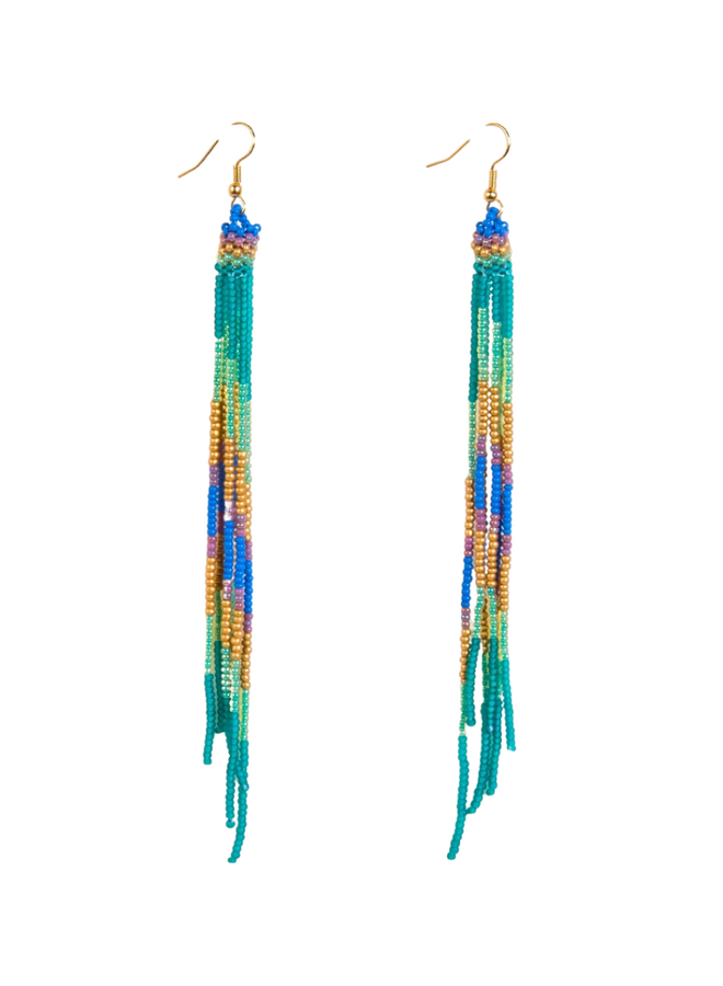 Beaded Fringe Duster Earrings In Fresh Multi