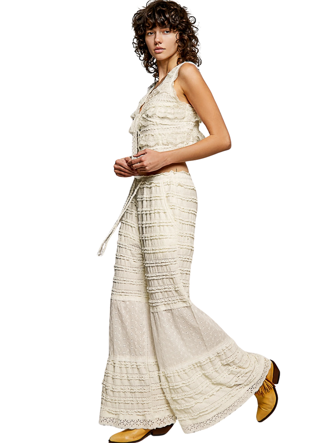 Crochet Boho Pants In Natural