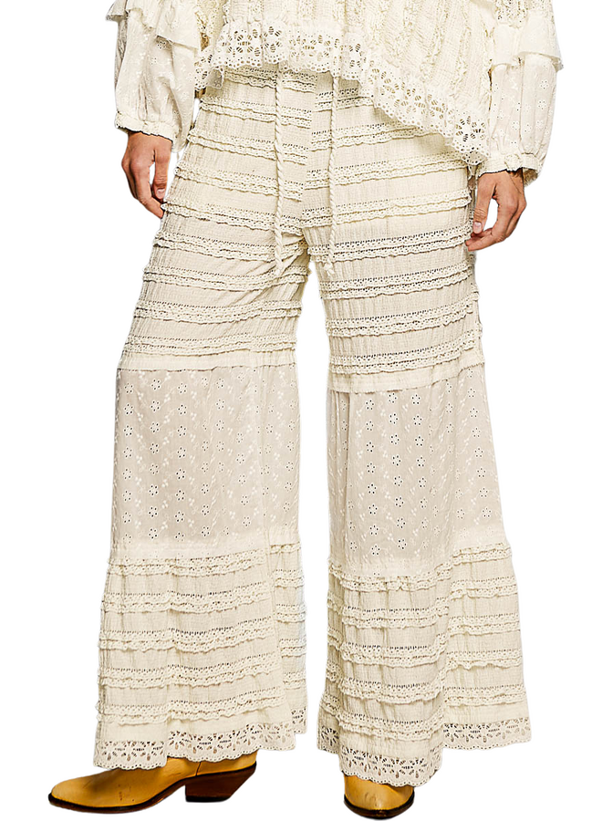 Crochet Boho Pants In Natural