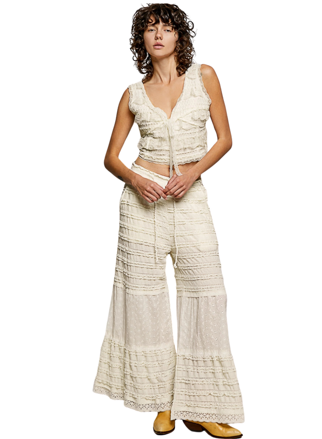 Crochet Boho Pants In Natural