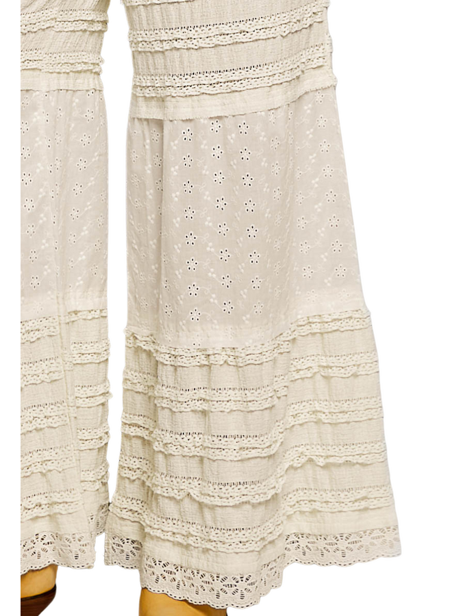 Crochet Boho Pants In Natural