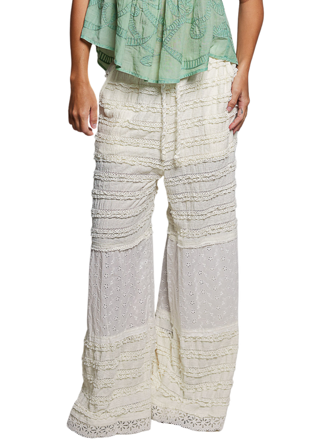Crochet Boho Pants In Natural