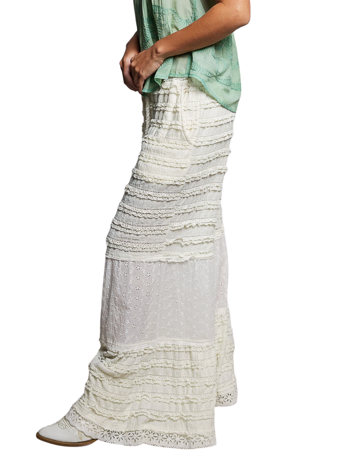 Crochet Boho Pants In Natural