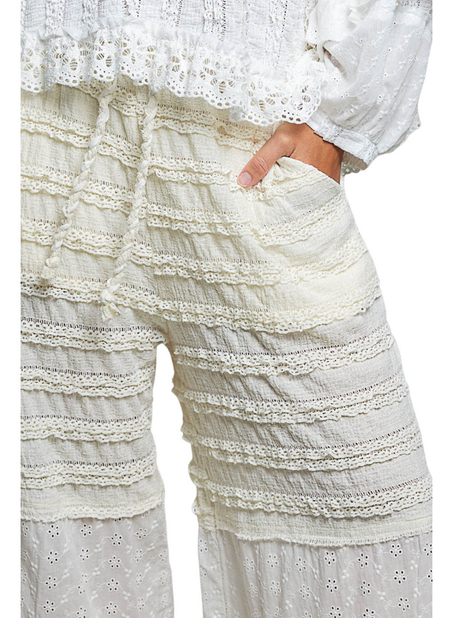 Crochet Boho Pants In Natural