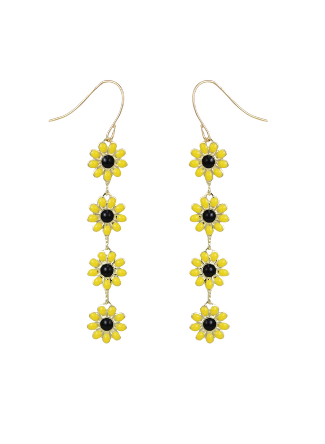 Daisy Chain Earrings In Yellow