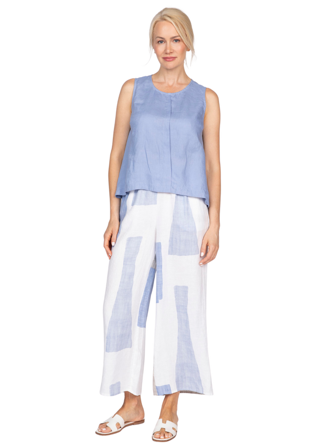 Olivia Linen Tank in Periwinkle