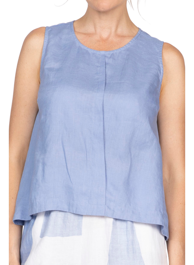 Olivia Linen Tank in Periwinkle