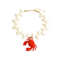 Mr. Crab Necklace With White Beads