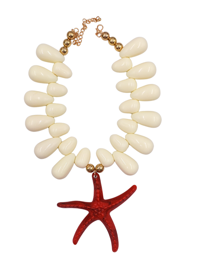 Big Red Starfish Necklace