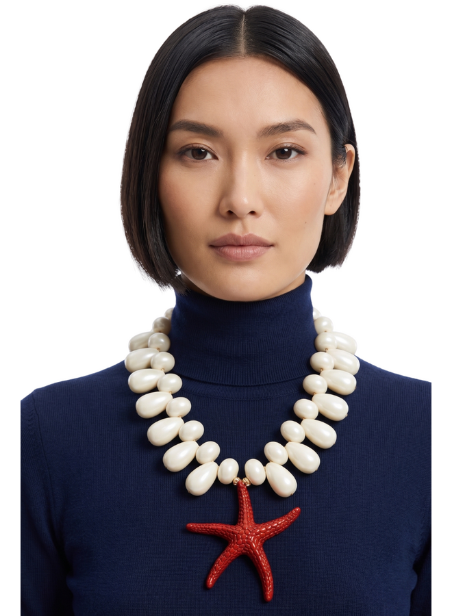 Big Red Starfish Necklace