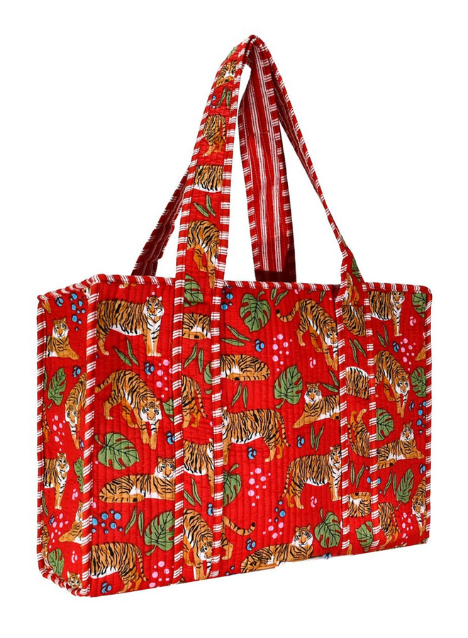Small Red Tiger Tote Bag