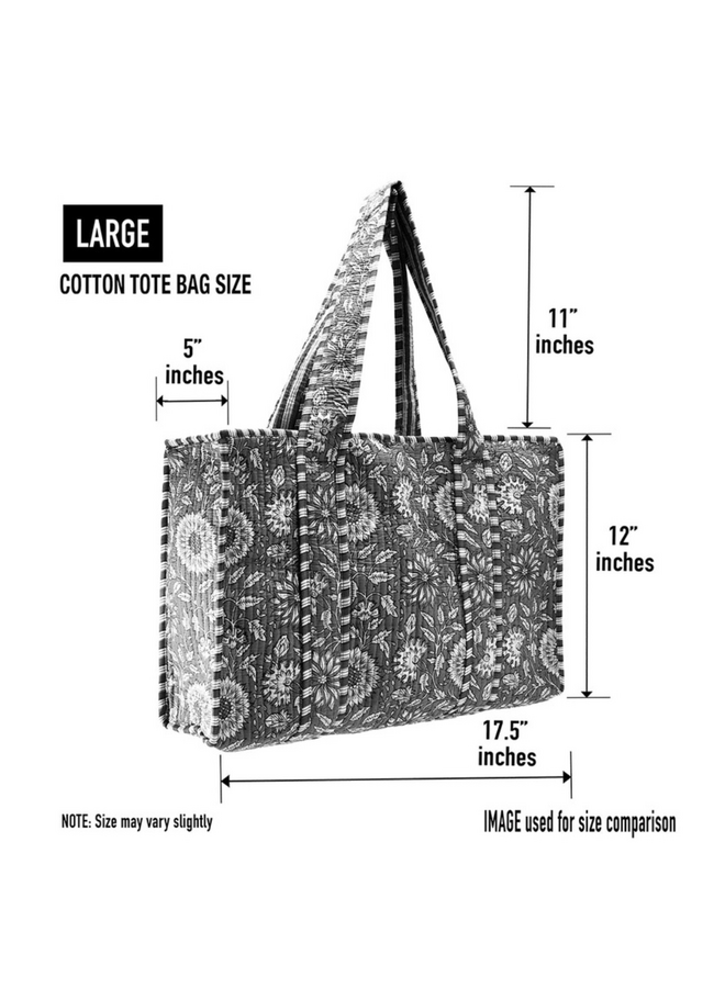 Large Tropical Flower Tote Bag in Red