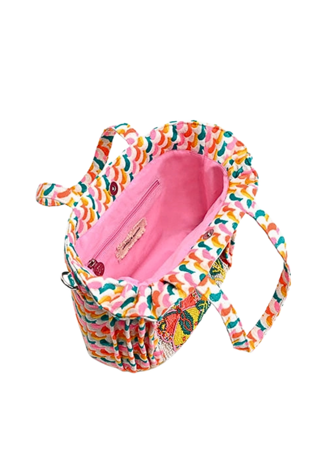 Rainbow Wings Floral Tote