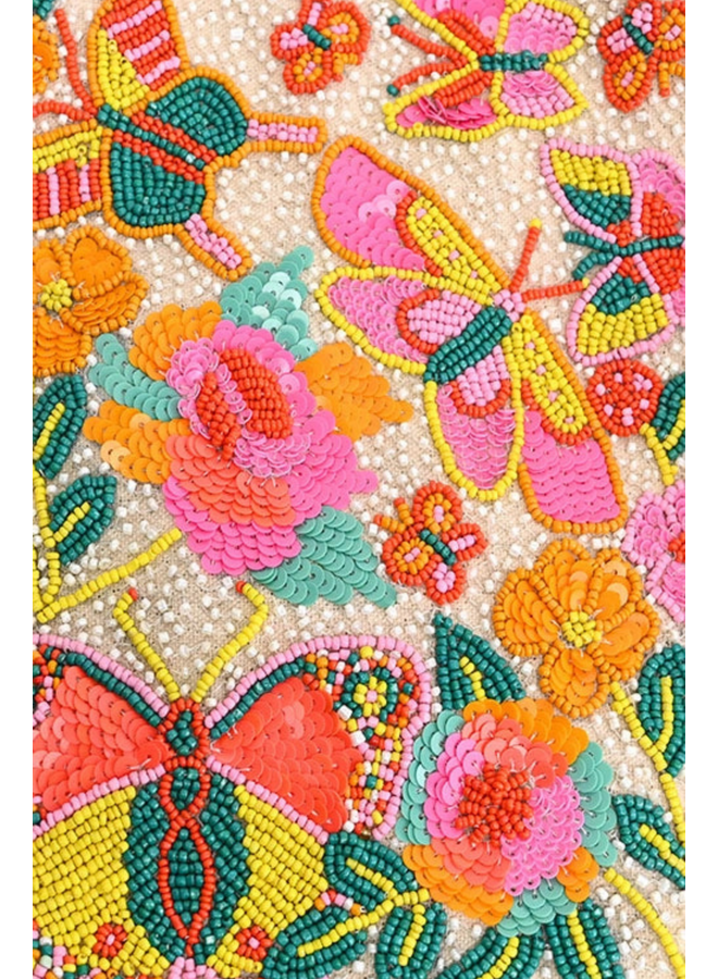 Rainbow Wings Floral Tote