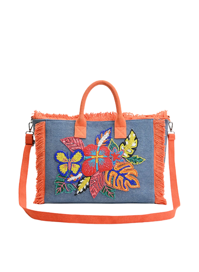 Rainbow Flutterby Foliage Tote