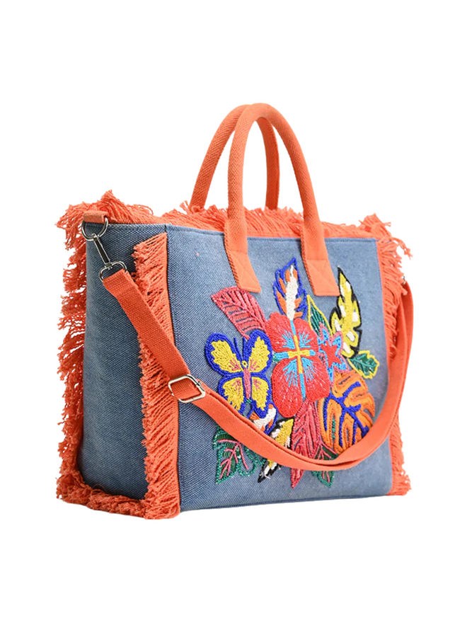 Rainbow Flutterby Foliage Tote